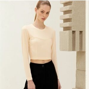 Babaton Aritzia Artemis Long Sleeve Crop Top